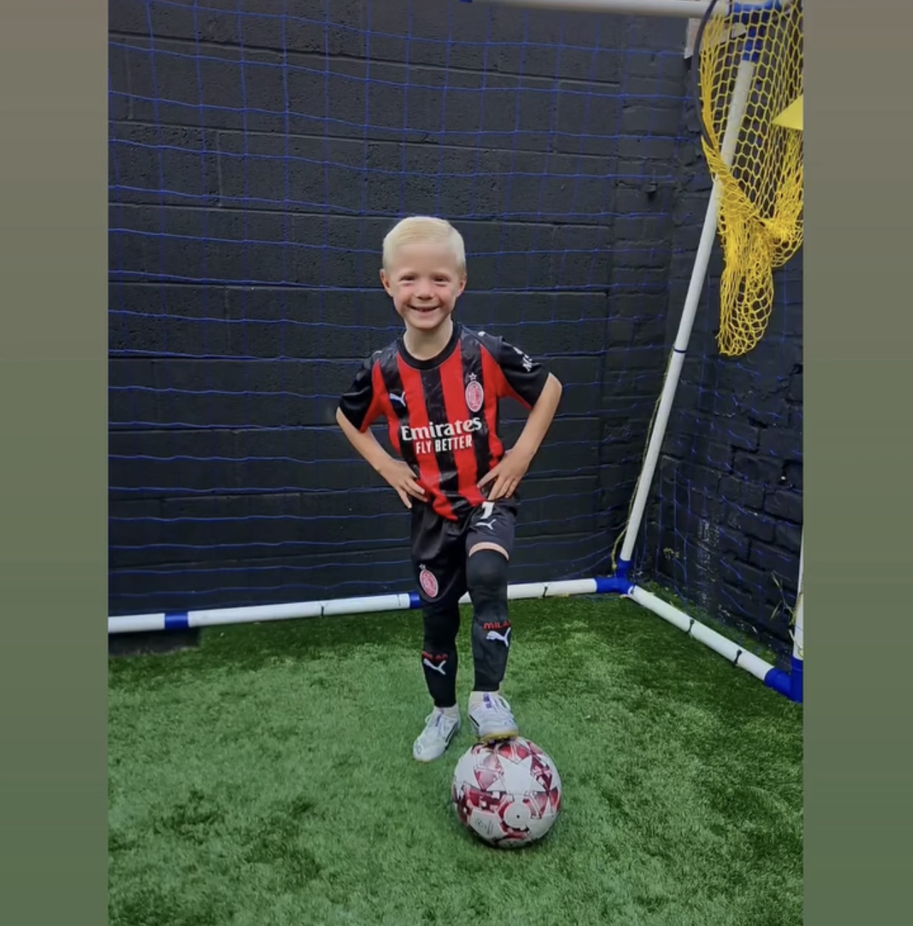 Red/Black Striped at Goal