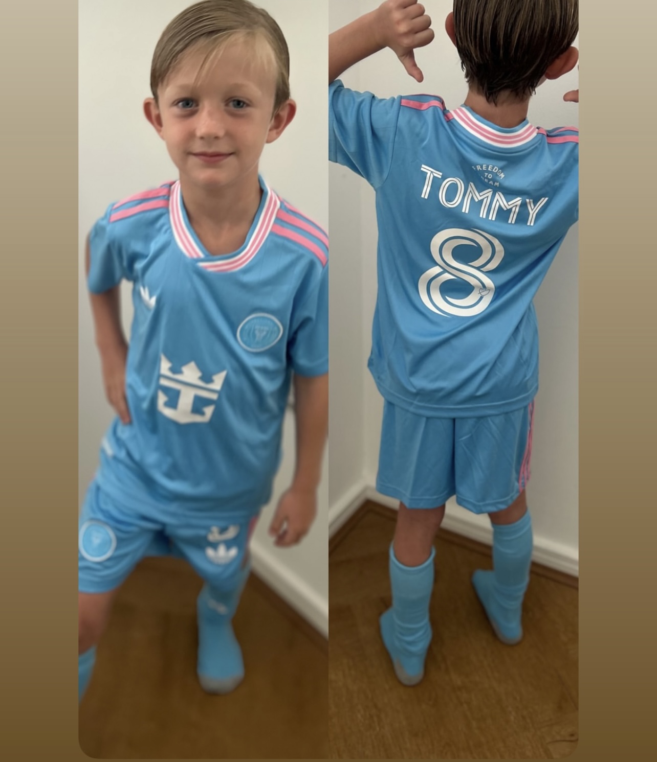 Sky Blue Personalized Back